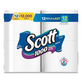 Toilet Paper, Septic Safe, 1-ply, White, 1000 Sheets-roll, 12 Rolls-pack, 4 Pack-carton