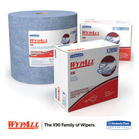 X90 Cloths, Jumbo Roll, 11 1-10 X 13 2-5, Denim Blue, 450-roll, 1 Roll-carton