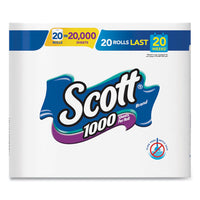 1000 Bathroom Tissue, Septic Safe, 1-ply, White, 1000 Sheet-roll, 20-pack
