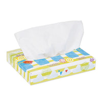 White Facial Tissue Junior Pack, 2-ply, 40 Sheets-box, 80 Boxes-carton