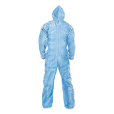 A65 Zipper Front Flame-resistant Hooded Coveralls, Elastic Wrist And Ankles, Blue, X-large, 25-carton