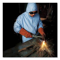 A65 Zipper Front Flame-resistant Hooded Coveralls, Elastic Wrist And Ankles, Blue, X-large, 25-carton