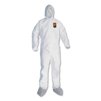 A45 Liquid-particle Protection Surface Prep-paint Coveralls, 4xl, White, 25-ct