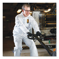 A20 Breathable Particle Protection Coveralls, Elastic Back, Hood, Medium, White, 24-carton