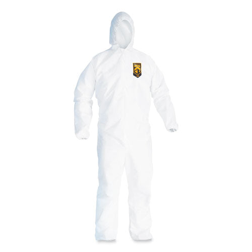 A20 Breathable Particle Protection Coveralls, Elastic Back, Hood, Medium, White, 24-carton