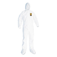 A20 Breathable Particle Protection Coveralls, Elastic Back, Hood And Boots, Large, White, 24-carton