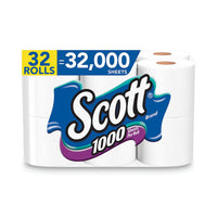 1000 Bathroom Tissue, Septic Safe, 1-ply, White, 1,000 Sheet-roll, 32 Rolls-carton