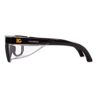 Maverick Safety Glasses, Black, Polycarbonate Frame, Clear Lens