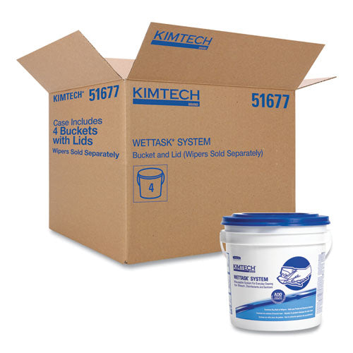 Wettask Wiper Bucket, White-blue, 4-carton