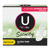 U By Kotex Security Regular Ultrathin Pad With Wings, Unscented, 36/pack