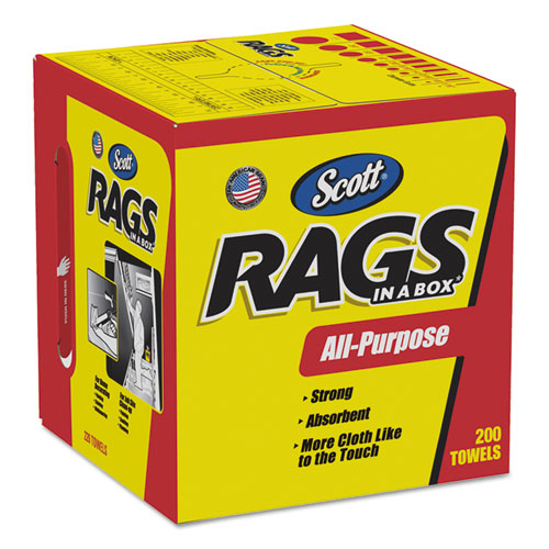 Rags In A Box, Pop-up Box, 10 X 12, White, 200-box, 8 Boxes Per Carton