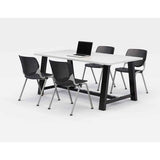 Midtown Dining Table With Four Black Kool Series Chairs, 36 X 72 X 30, Designer White, Ships In 4-6 Business Days