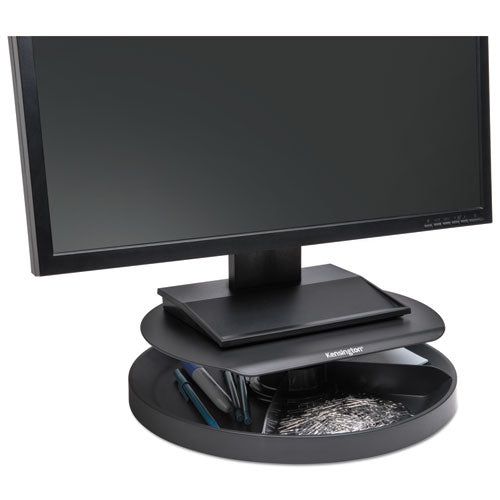 Spin2 Monitor Stand With Smartfit, 12.6w X 12.6d X 3.5h, Black