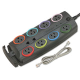 8-outlet Adapter Model Surge Protector, Black, 8 Ft Cord, 3090 Joules