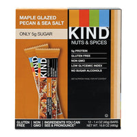 Nuts And Spices Bar, Maple Glazed Pecan And Sea Salt, 1.4 Oz Bar, 12-box