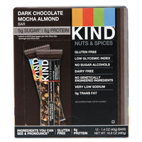 Nuts And Spices Bar, Dark Chocolate Mocha Almond, 1.4 Oz Bar, 12-box