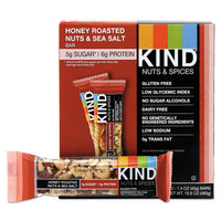 Nuts And Spices Bar, Honey Roasted Nuts-sea Salt, 1.4 Oz Bar, 12-box