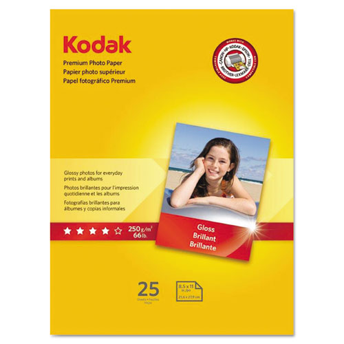 Premium Photo Paper, 8.5 Mil, 8.5 X 11, Glossy White, 25-pack