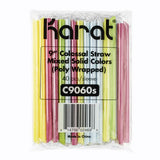 Boba Straws, 9", Assorted, 1,600/carton