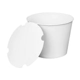 Food Bucket With Lid, 130 Oz, 8.46" Dia X 6.6"h, White, Paper, 150/carton