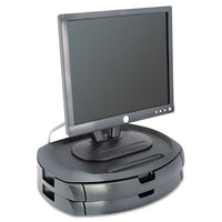 Lcd Monitor Stand With 2 Drawers, 18 X 12 1-2 X 5, Black