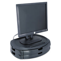 Lcd Monitor Stand With 2 Drawers, 18 X 12 1-2 X 5, Black