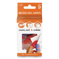 Tippi Micro-gel Fingertip Grips, Size 9, Large, Assorted, 10-pack