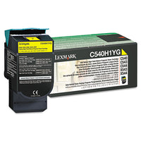 C540h1yg Return Program High-yield Toner, 2000 Page-yield, Yellow