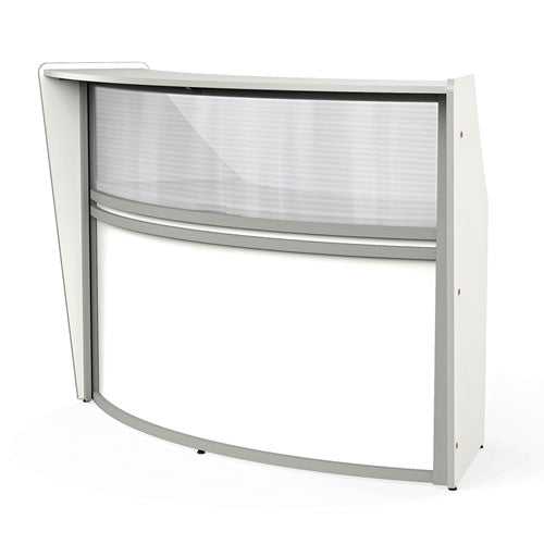 Reception Desk With Polycarbonate, 72 X 32 X 46, White, Ships In 1-3 Business Days