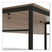 Urban Desk Workstation, 59w X 59d X 29.5h, Natural Walnut