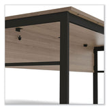 Urban Desk Workstation, 59w X 59d X 29.5h, Natural Walnut