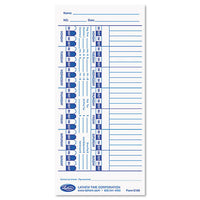 Time Card For Lathem Models 900e-1000e-1500e-5000e, White, 100-pack