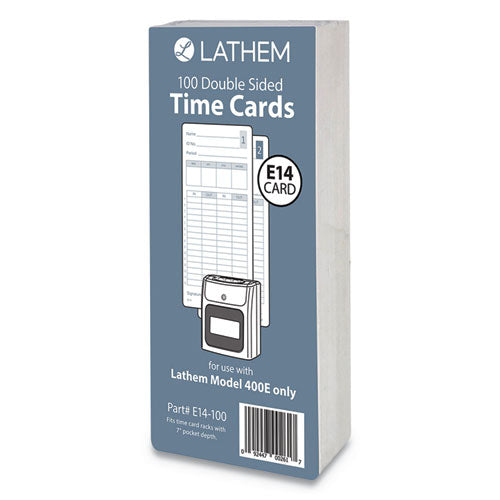 E14-100 Time Cards, Bi-weekly-monthly-semi-monthly-weekly, Two Sides, 7"
