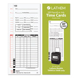 Time Clock Cards For Lathem Time 7000e-7500e, Two Sides, 3.38 X 8.78, 100-pack