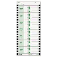 Time Card For Lathem Model 800p, 4 X 9, Weekly, 1-sided, 100-pack