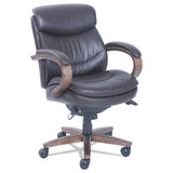 Woodbury Mid-back Executive Chair, Supports Up To 300 Lbs., Brown Seat-brown Back, Weathered Sand Base