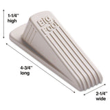 Big Foot Doorstop, No Slip Rubber Wedge, 2.25w X 4.75d X 1.25h, Beige