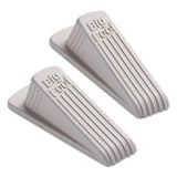 Big Foot Doorstop, No Slip Rubber Wedge, 2.25w X 4.75d X 1.25h, Beige, 2-pack