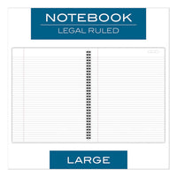 Wirebound Business Notebook, Wide-legal Rule, Black Cover, 11 X 8.5, 80 Sheets