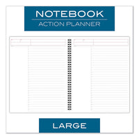 Wirebound Guided Business Notebook, Action Planner, Dark Gray, 11 X 8.5, 80 Sheets