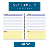 Wirebound Guided Business Notebook, Quicknotes, Dark Gray, 11 X 8.5, 80 Sheets