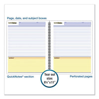 Wirebound Guided Business Notebook, Quicknotes, Dark Gray, 11 X 8.5, 80 Sheets