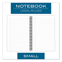 Wirebound Business Notebook, Wide-legal Rule, Black Cover, 8 X 5, 80 Sheets