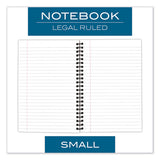 Wirebound Business Notebook, Wide-legal Rule, Black Cover, 8 X 5, 80 Sheets