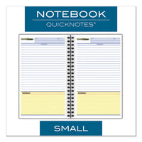 Wirebound Guided Business Notebook, Quicknotes, Dark Gray Cover, 8 X 5, 80 Sheets