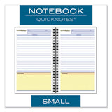 Wirebound Guided Business Notebook, Quicknotes, Dark Gray Cover, 8 X 5, 80 Sheets