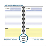 Wirebound Guided Business Notebook, Quicknotes, Dark Gray Cover, 8 X 5, 80 Sheets