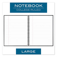 Hardbound Notebook W- Pocket, 1 Subject, Wide-legal Rule, Black Cover, 11 X 8.5, 96 Sheets