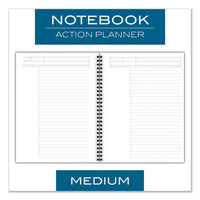Wirebound Action Planner Business Notebook, Dark Gray, 9.5 X 7.5, 80 Sheets