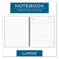Wirebound Guided Business Notebook, Meeting Notes, Dark Gray, 11 X 8.25, 80 Sheets